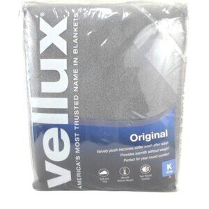 Vellux Original King Size Blanket Gray Velvety Plush Soft Warm Insulated